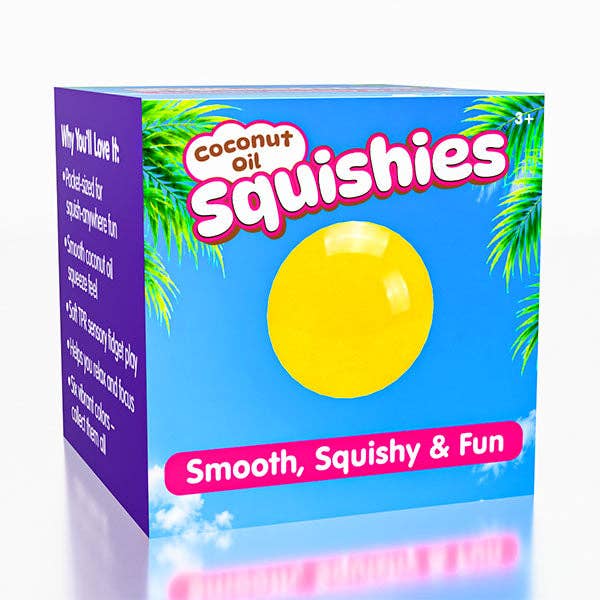 (ETA 9/9/26) Coconut Oil Squishies® Solid Squish Fidget Stress Ball (1pc) Assorted Colors