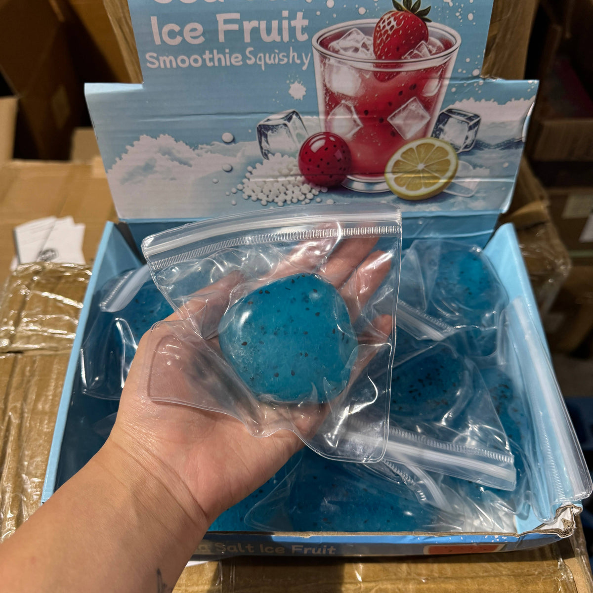 Blue Raspberry Fruit Icy Slushy Ball Squishy