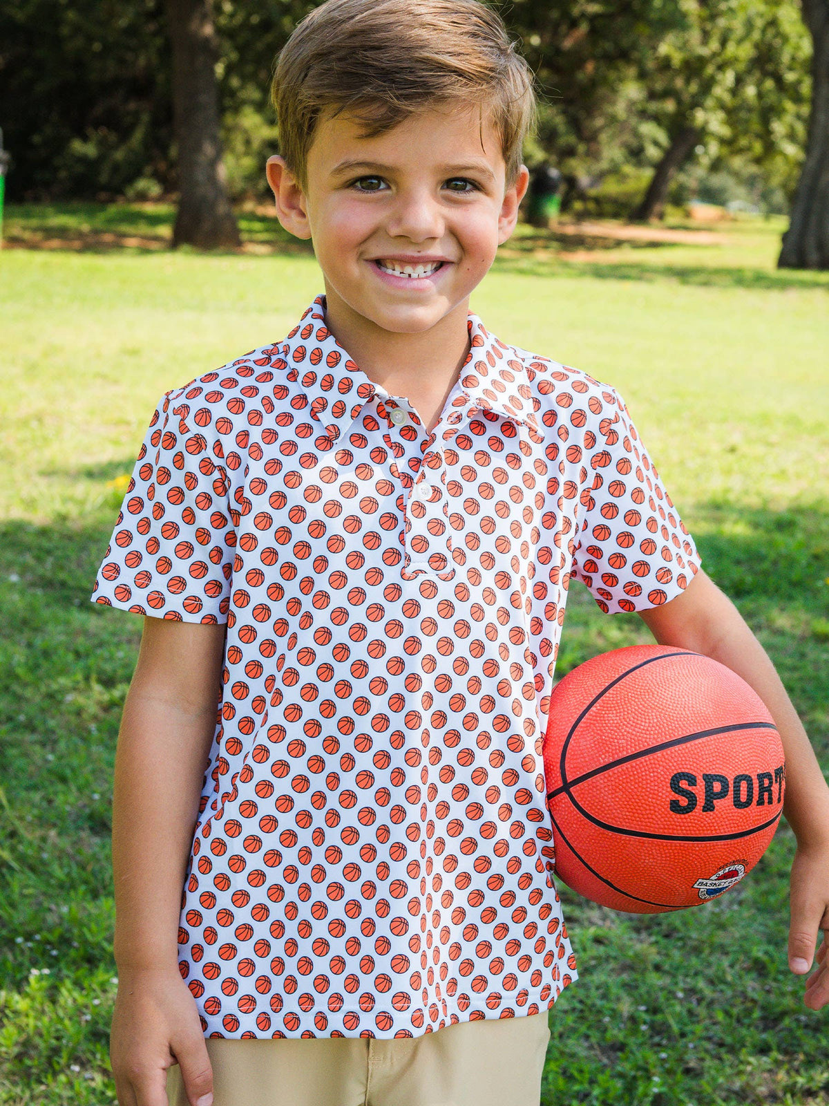 Boys Basketball Madness Knit Short Sleeve Performance Polo