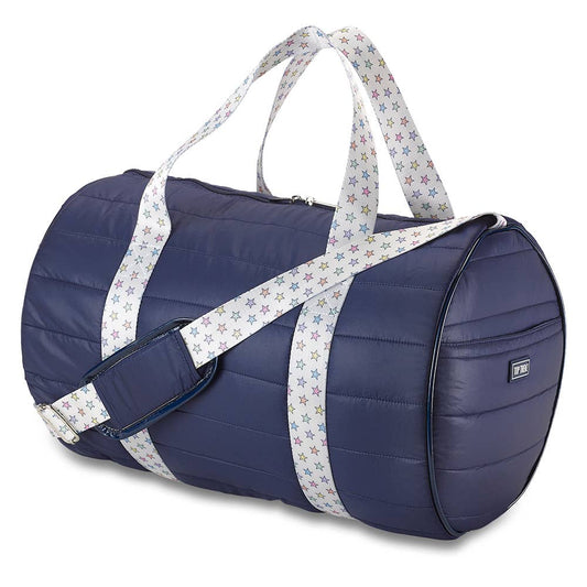 Navy Puffer Duffle with Multi Star Strap