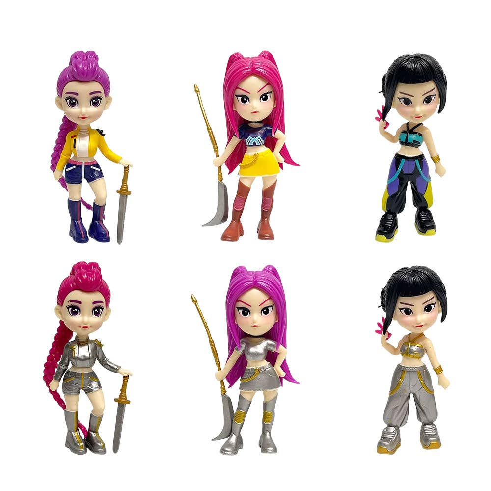 Kpop Demon Hunters Huntrix Figure Keychain Blind Box and Trading Card