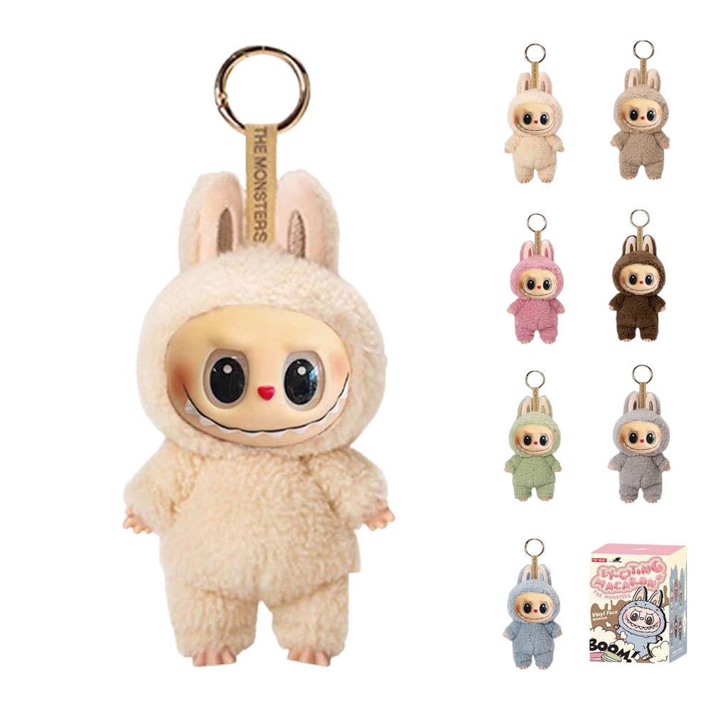 Labubu Monster Doll Keychain Exciting Macaron Blind Box