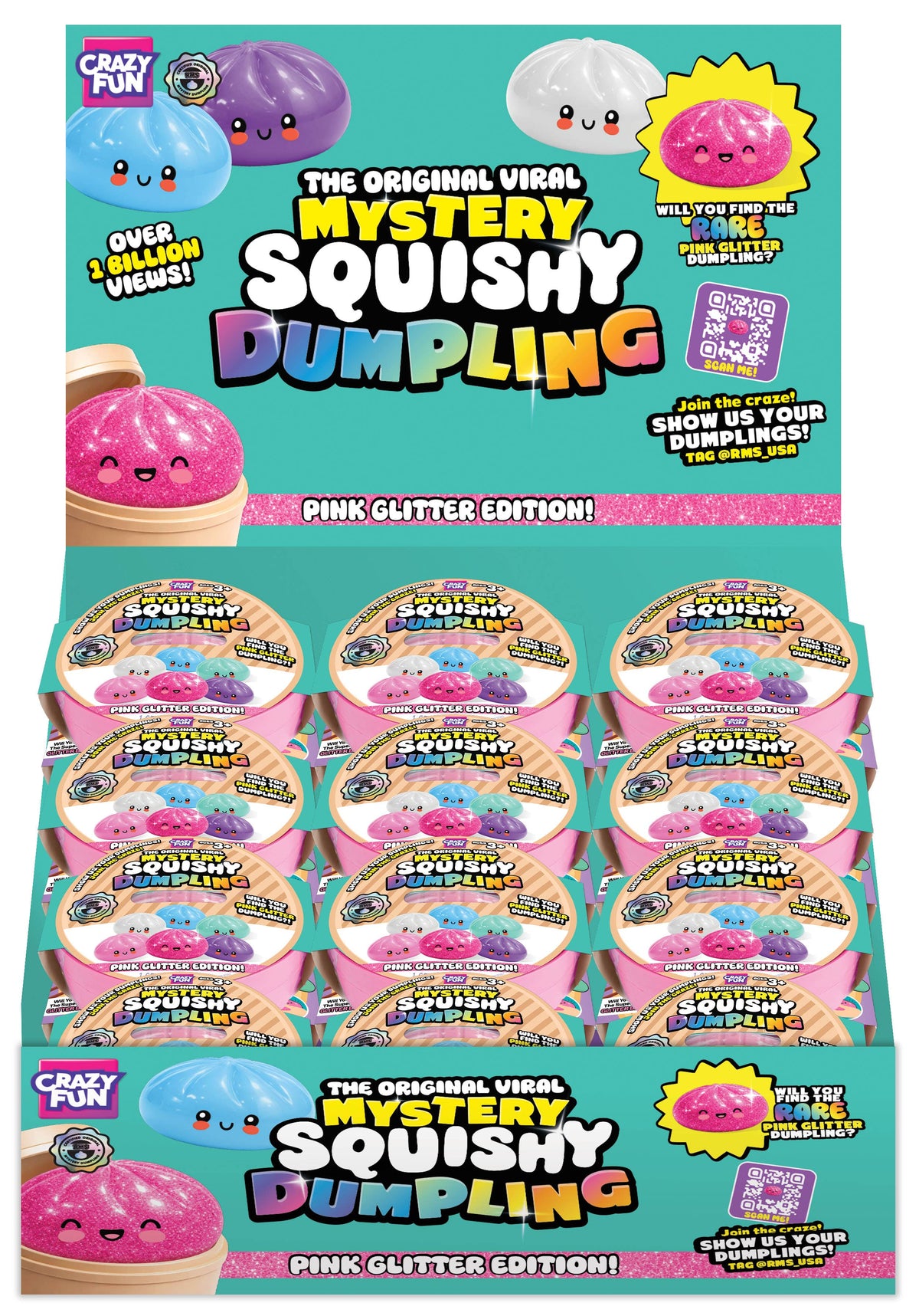 ETA 11/23/26 RMS® Crazy Fun™ Pink Mystery Glitter Bao Bun – Rare Chase