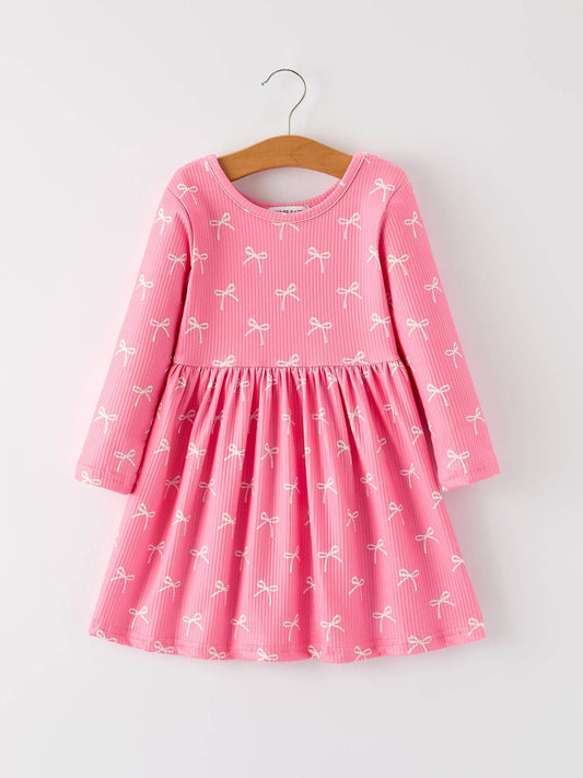 Pink Bow Girls Dress: Festive and Adorable Design