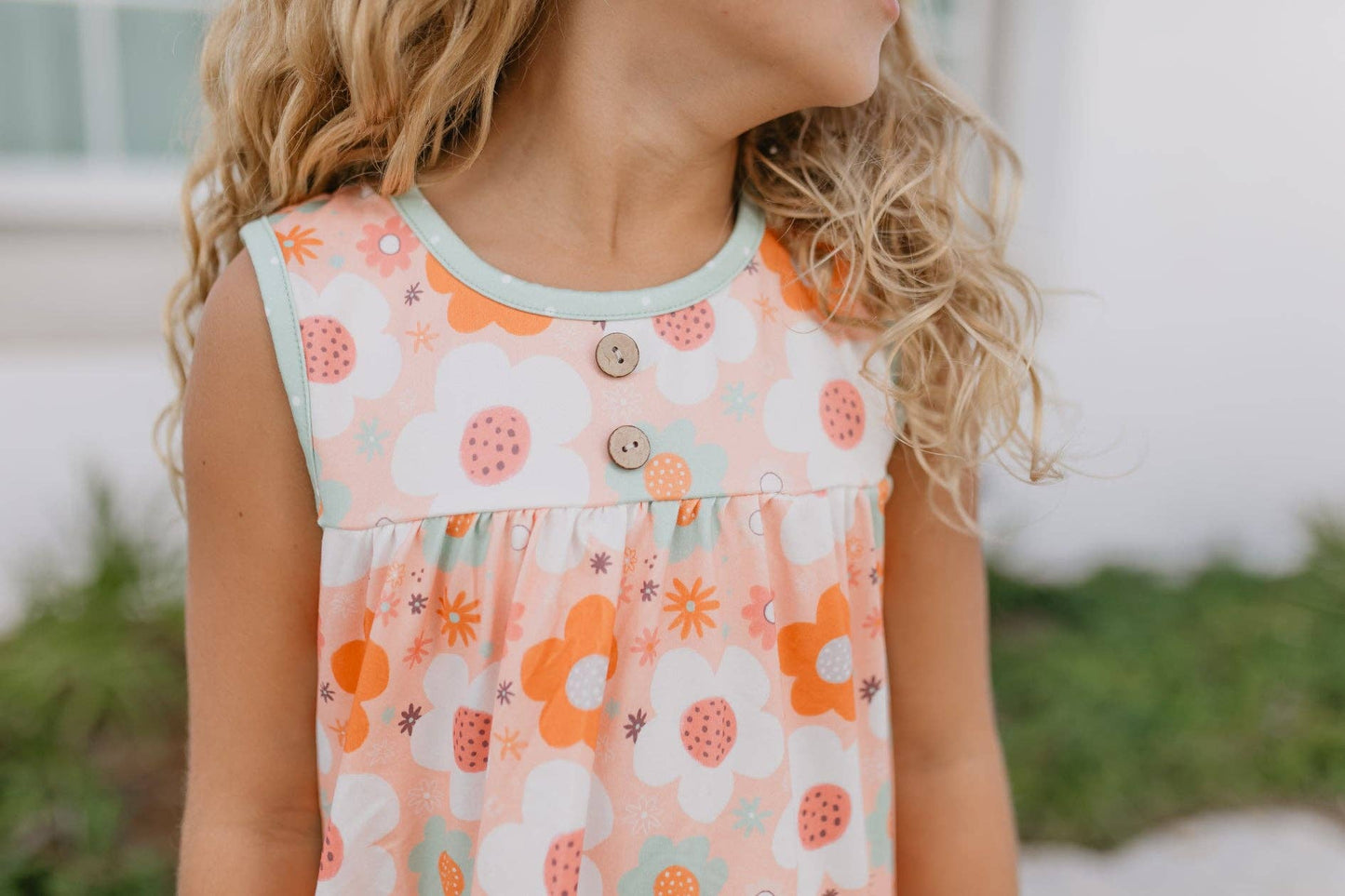 Sage & Rust Retro Flower Spring Summer Short Set