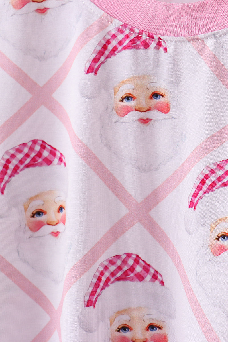 Abby & Evie
Pink santa claus bamboo pajamas set