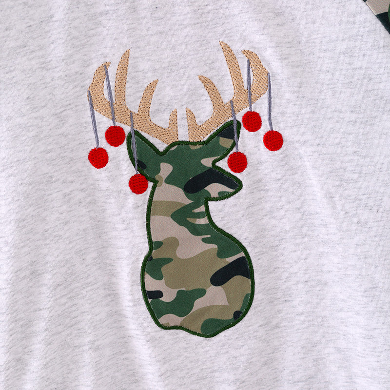 Boys Deer Ornament Christmas Applique Top