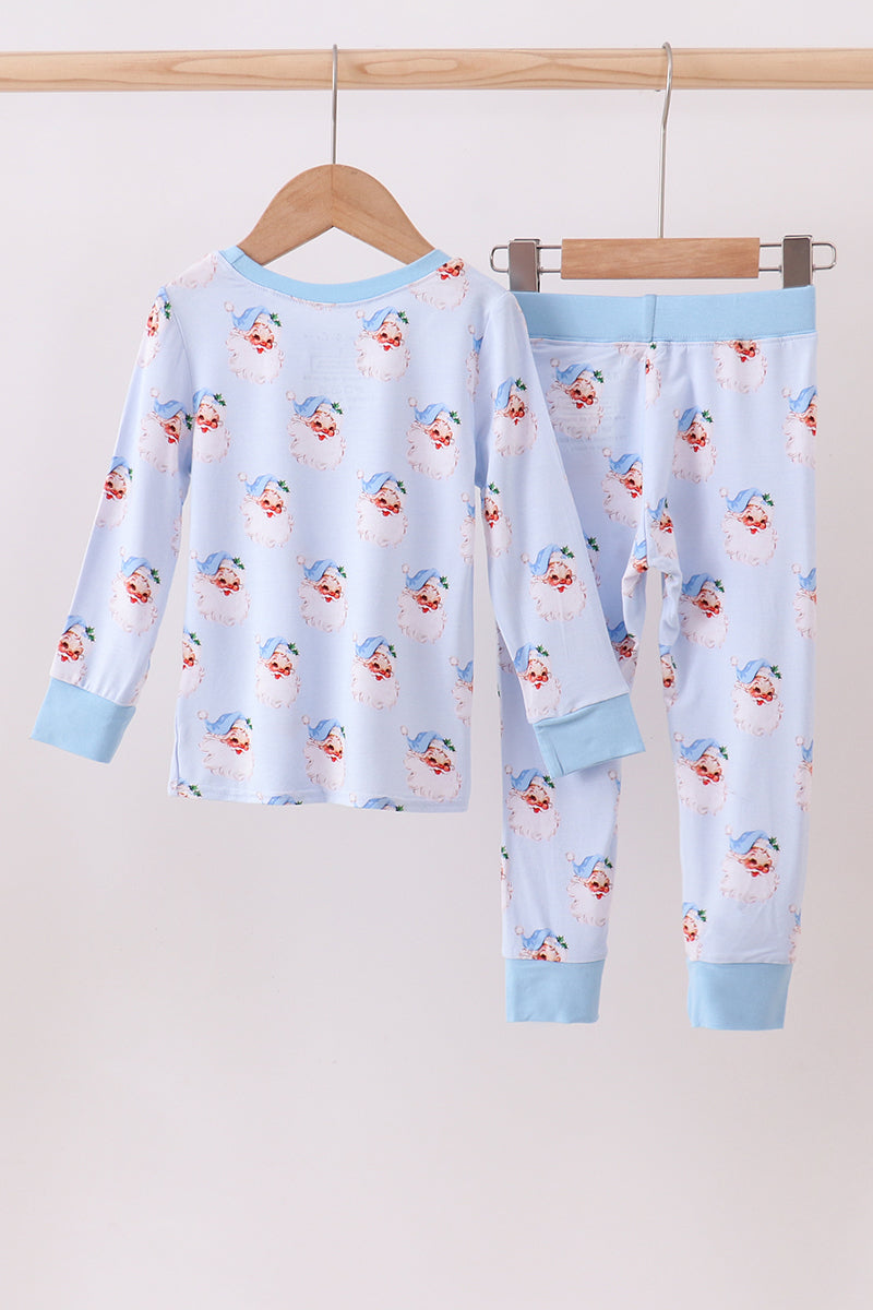 Abby & Evie
Blue santa bamboo pajama set