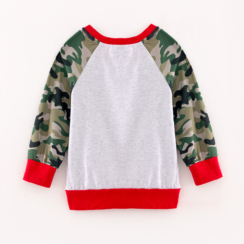 Boys Deer Ornament Christmas Applique Top