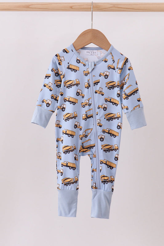 Abby & Evie Premium
Premium blue excavator print bamboo romper
