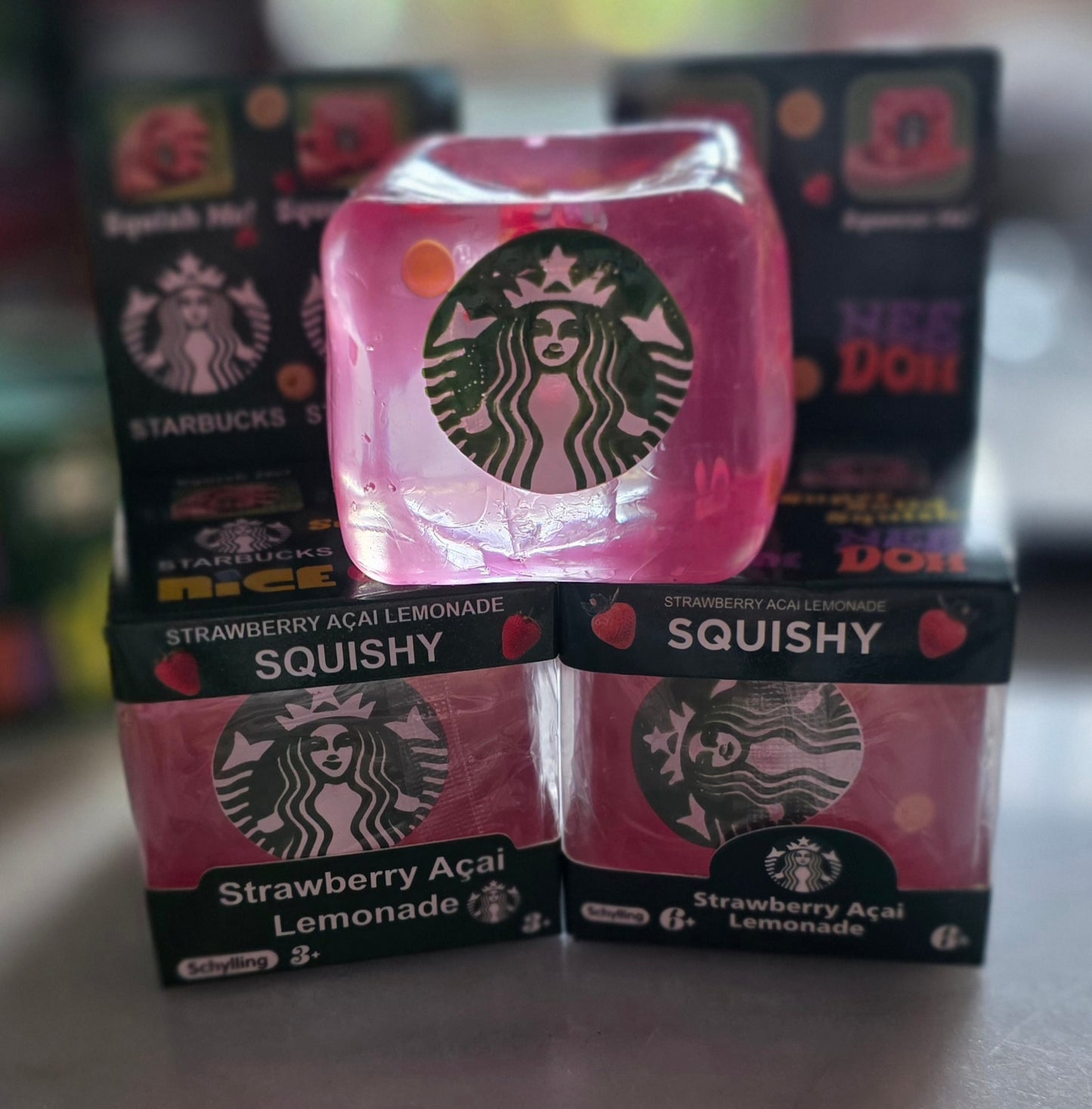 Strawberry Acai Lemonade Squishy Cube