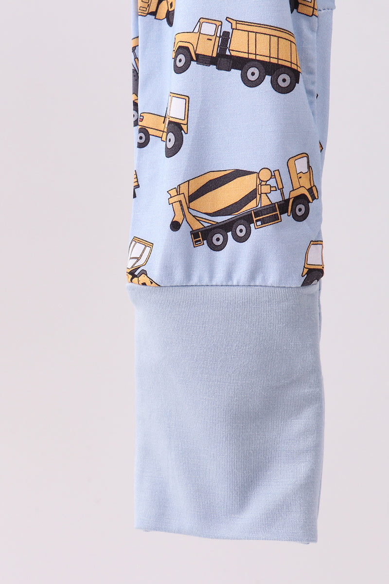 Abby & Evie Premium
Premium blue excavator print bamboo romper