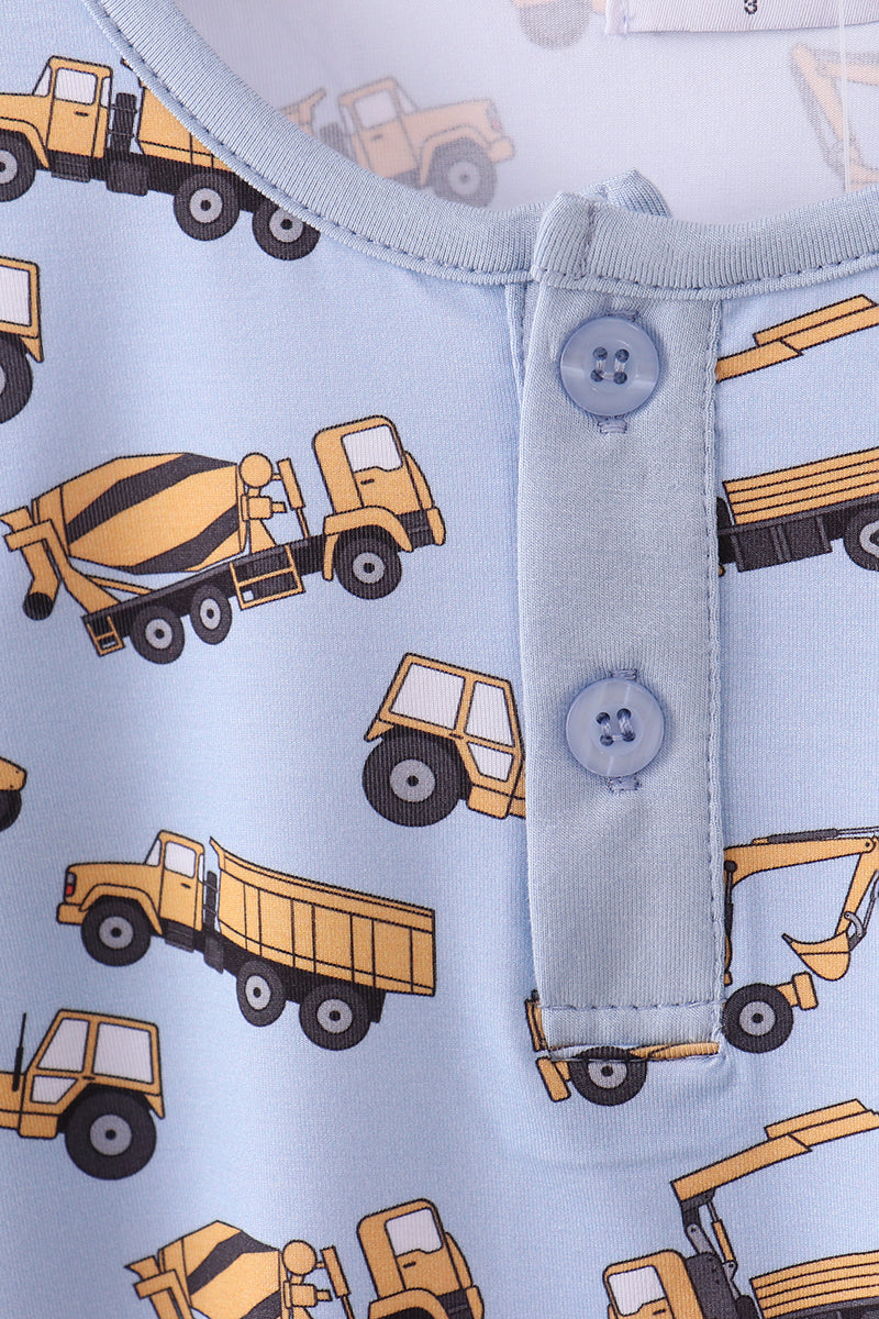 Abby & Evie Premium
Premium blue excavator print bamboo pants set