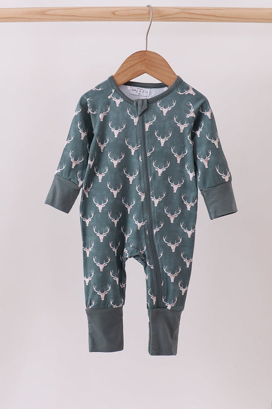Abby & Evie Premium
Premium forest reindeer print bamboo romper