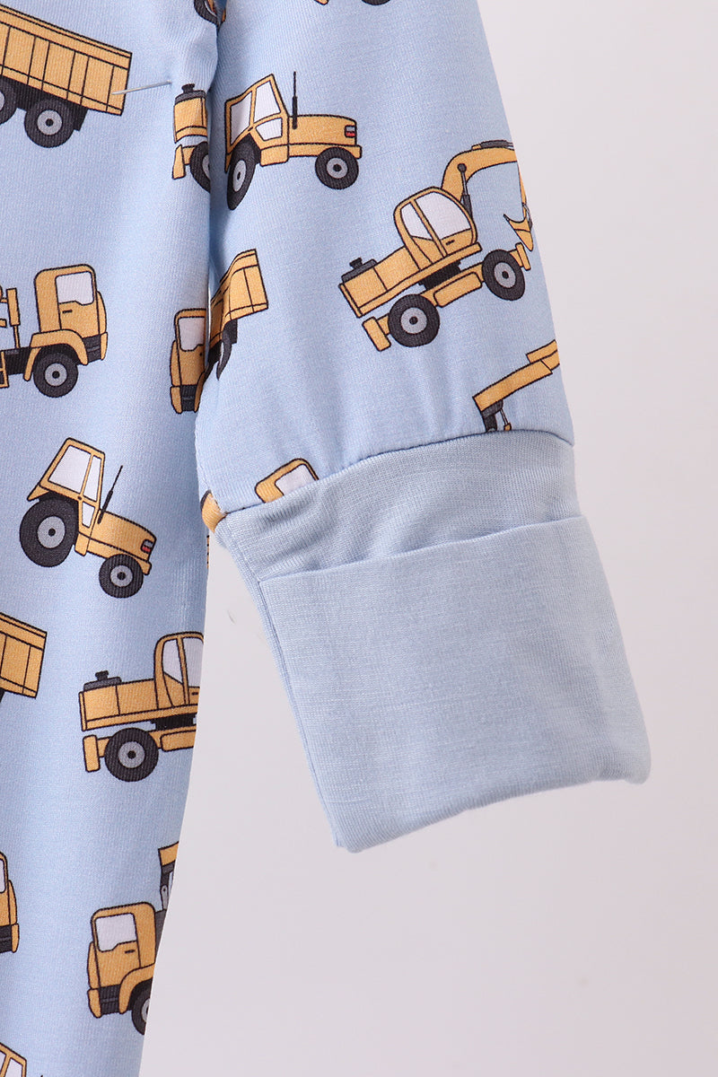 Abby & Evie Premium
Premium blue excavator print bamboo romper