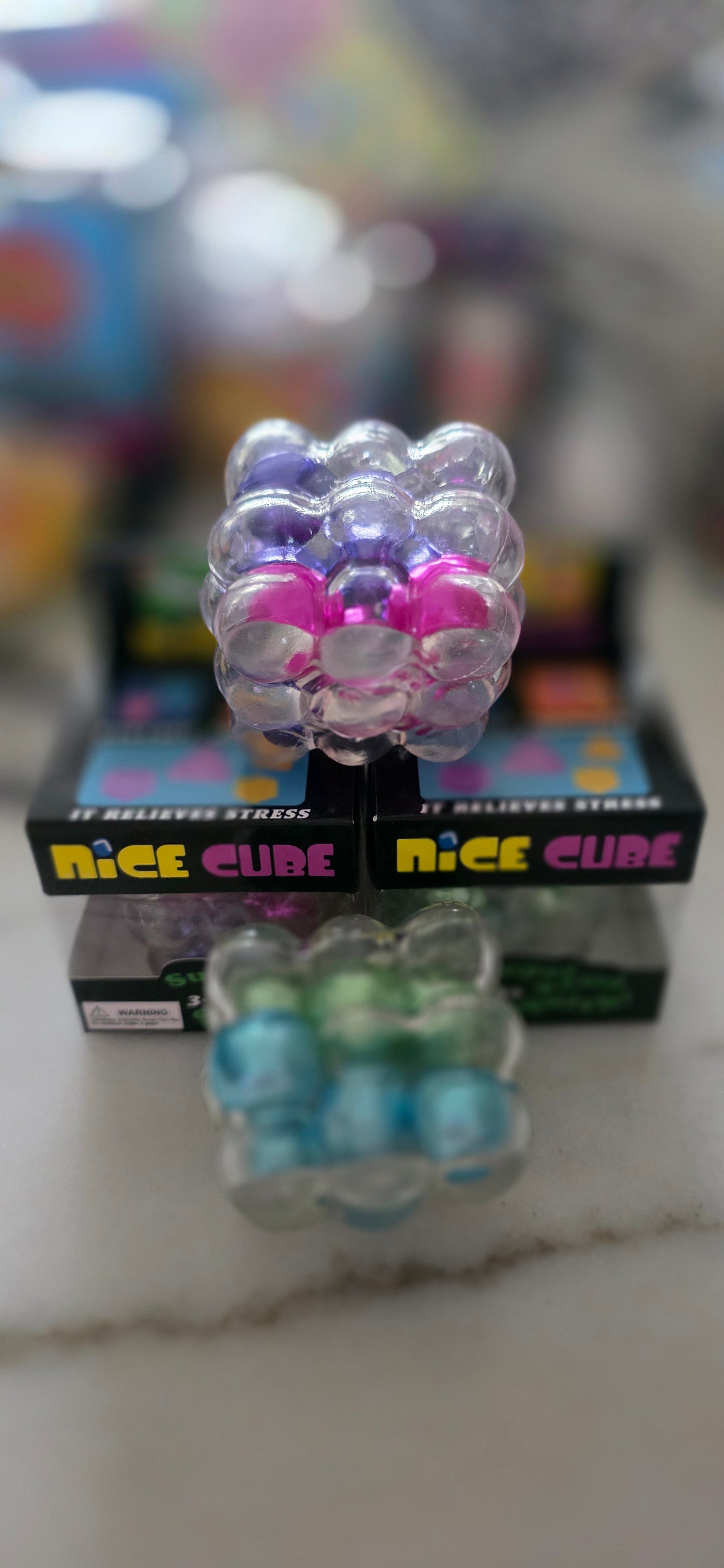 Squeeze Cube with Balls (Assorted Colors)