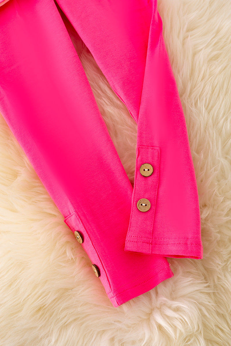 Hot Pink Pumpkin printed tunic with pockets and leggings.