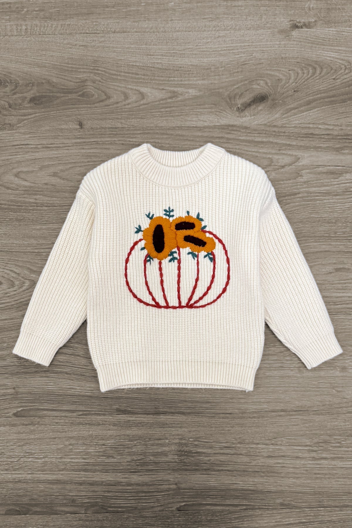Knit Pumpkin Sweater Flare Denim Set