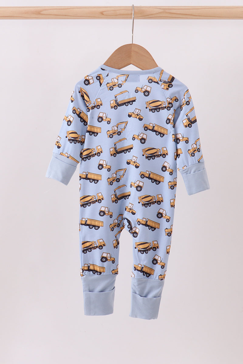 Abby & Evie Premium
Premium blue excavator print bamboo romper