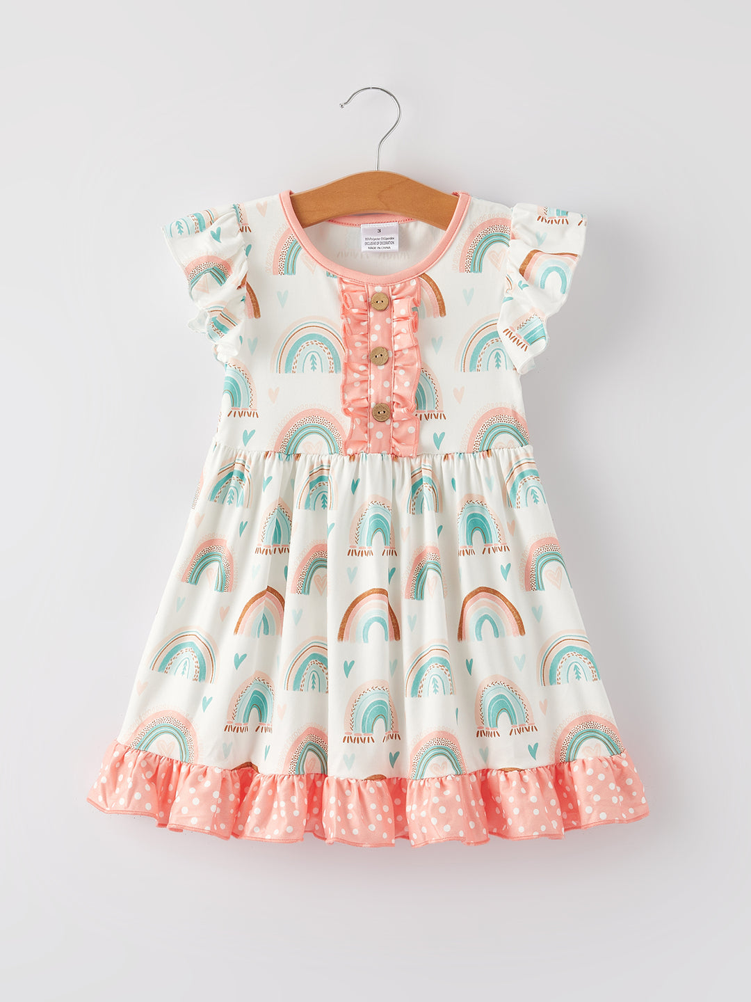 Heart Rainbow Ruffle Dress