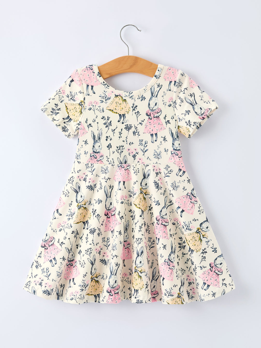 Easter Vintage Bunny Girls Twirl Dress
