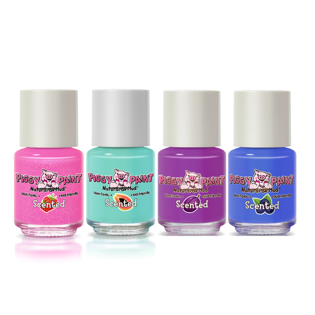 Piggy Paint Scented Fruit Fairy 4 Polish - Gift Set - Kids Non-toxic Nail Polish