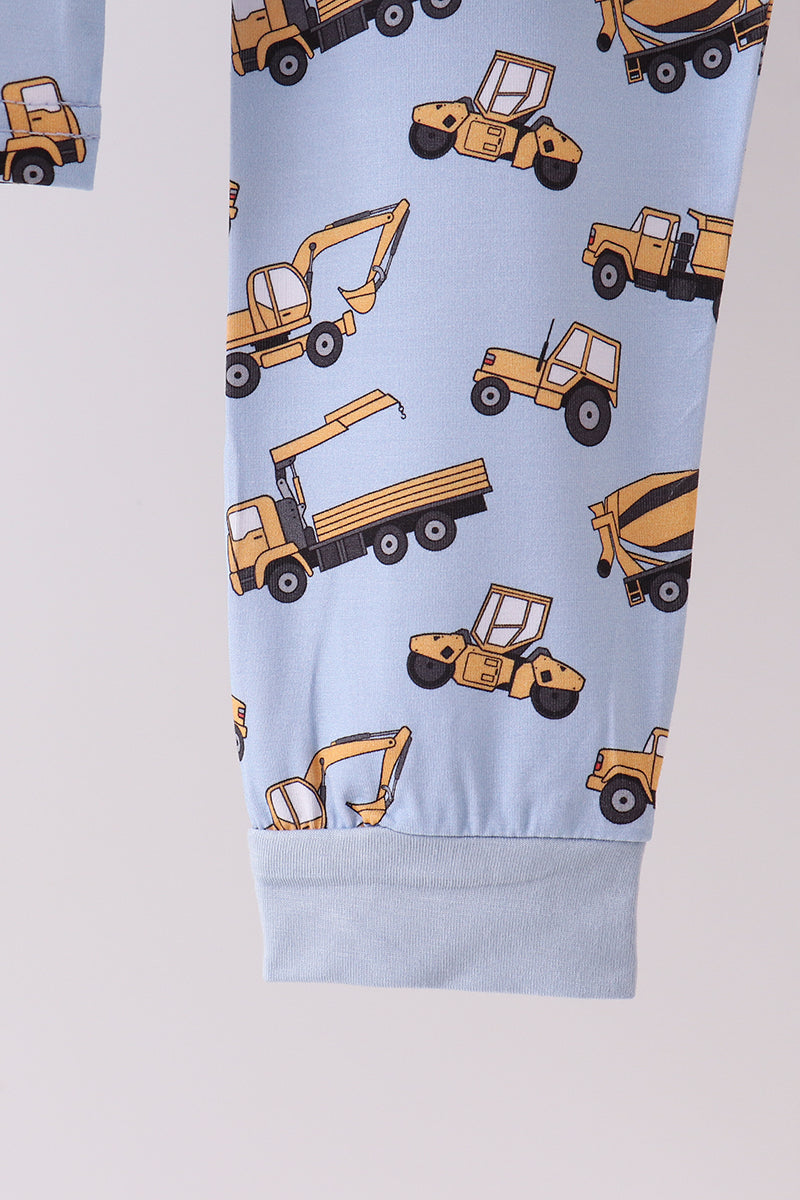 Abby & Evie Premium
Premium blue excavator print bamboo pants set