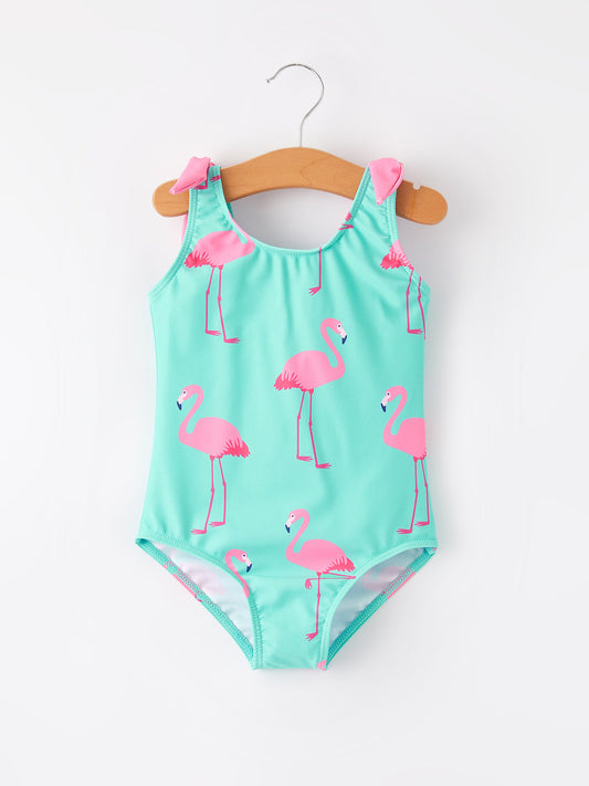 “Flamingo” Tie Shoulder Swimsuit