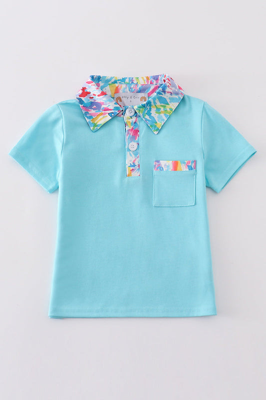 Abby & Evie
Mint rainbow splash boy shirt