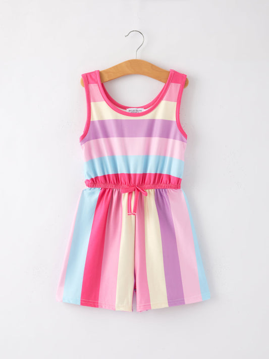 Striped Milk Silk Romper