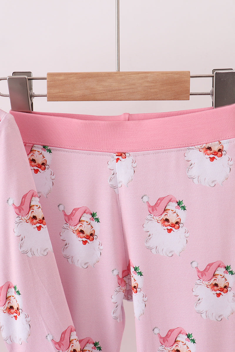 Abby & Evie
Pink santa claus bamboo pajama set