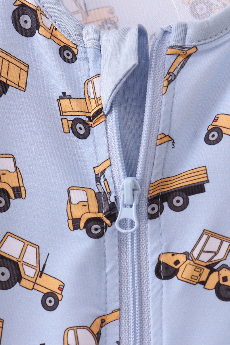 Abby & Evie Premium
Premium blue excavator print bamboo romper