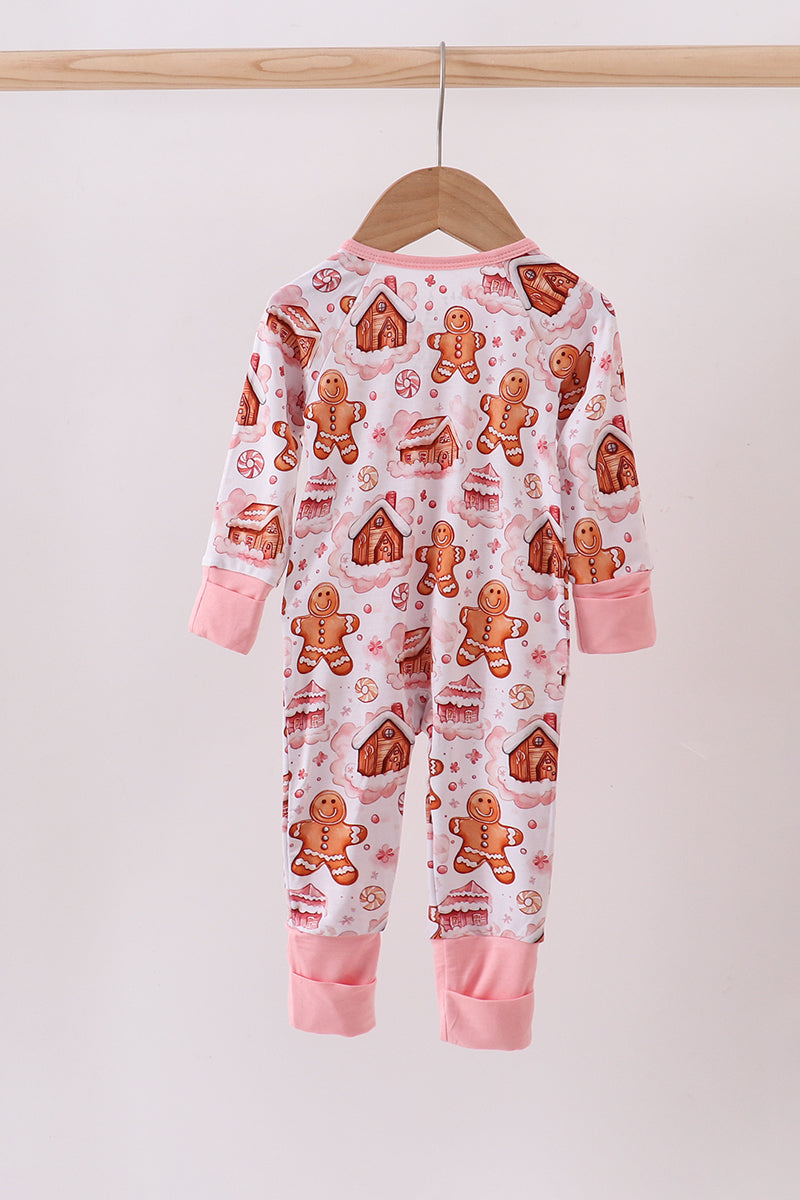 Abby & Evie
Gingerbread house ruffle bamboo pajmas zipper romper