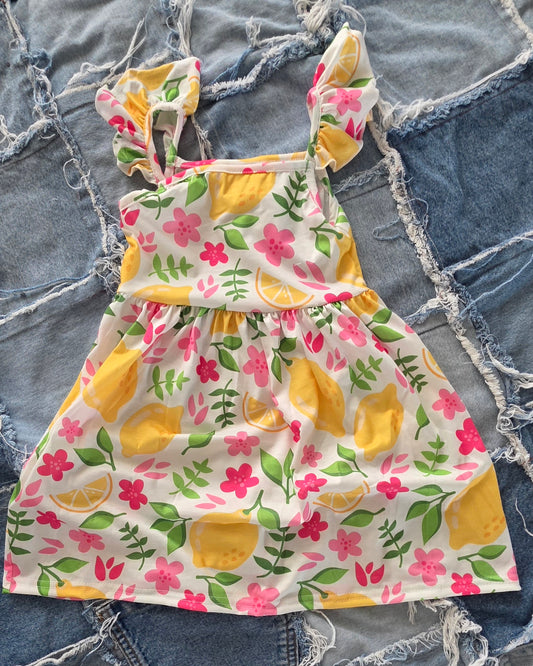 Lemon Floral Dress