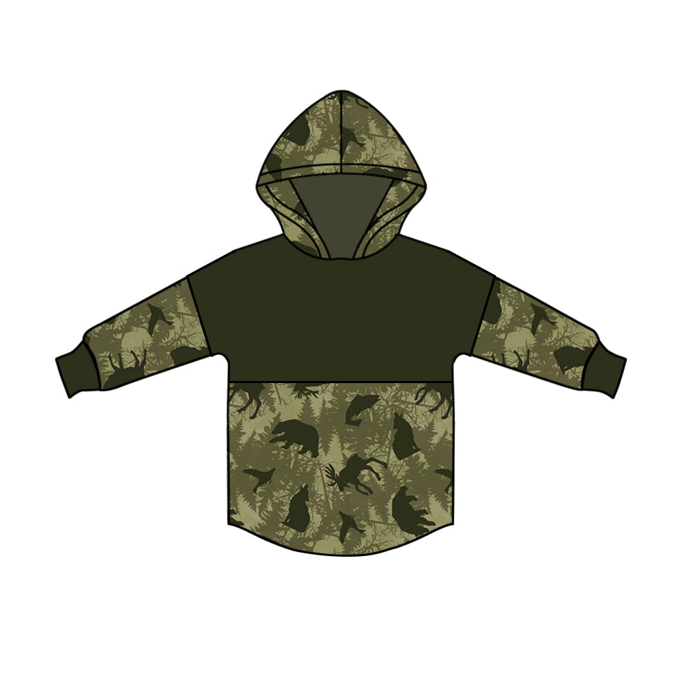 Olive bear deer boy hoodie