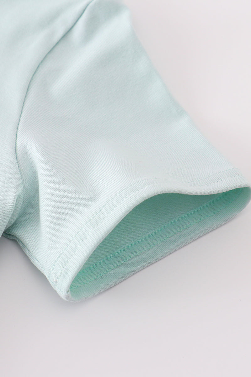 Abby & Evie
Blue tool embroidery top