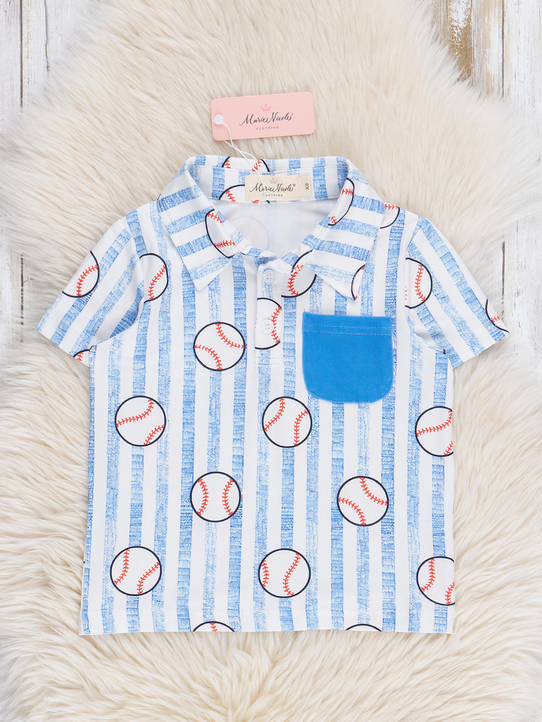 Blue Striped Baseball Shirt