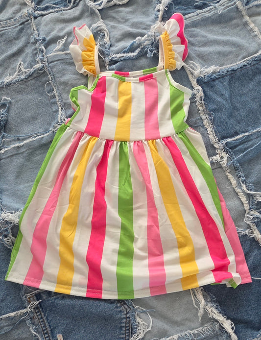 Girls Lemon Stripe Dress