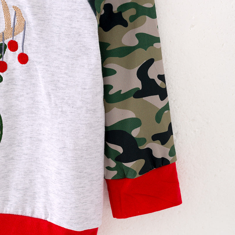 Boys Deer Ornament Christmas Applique Top