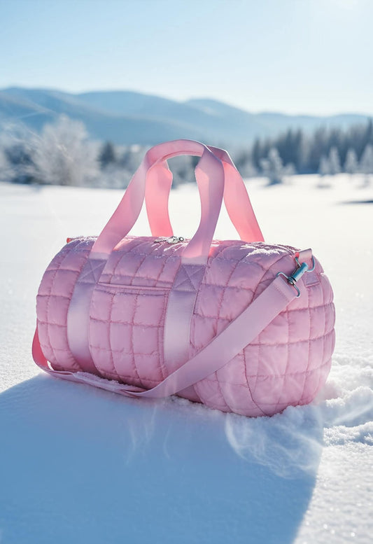 Pink Scrunchie Puffer Duffle Bag