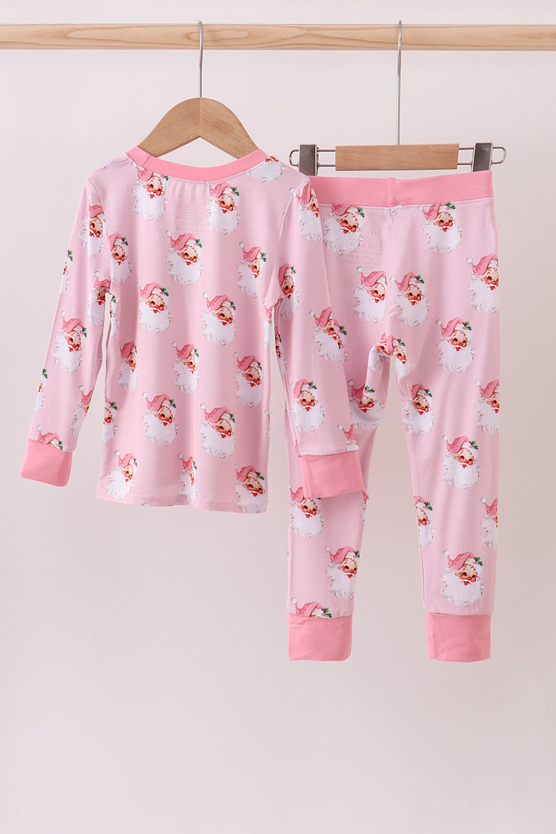 Abby & Evie
Pink santa claus bamboo pajama set