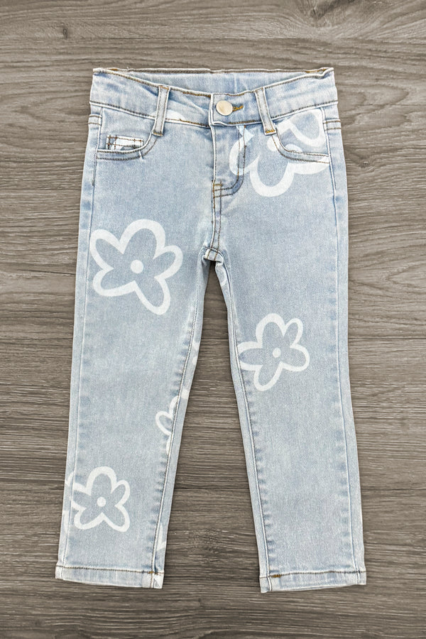 Flower Print Jeans
