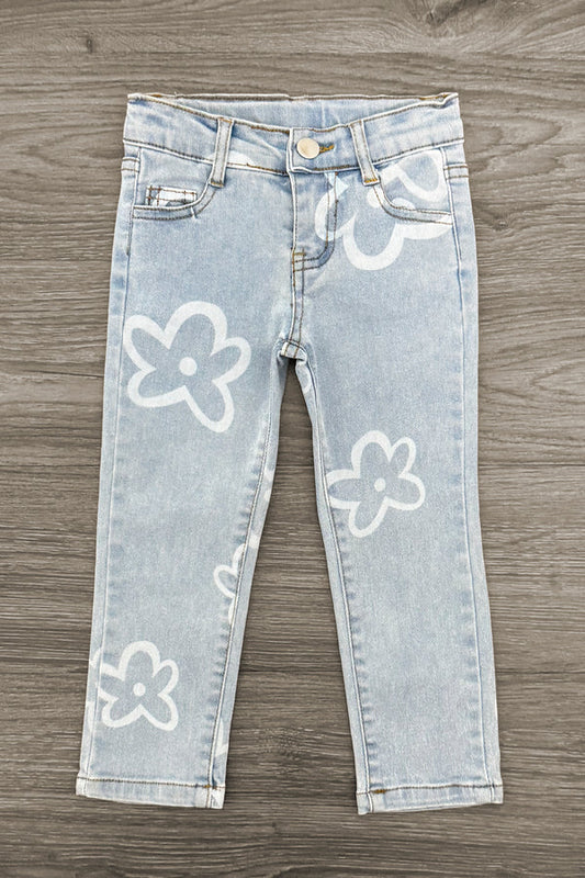 Flower Print Jeans
