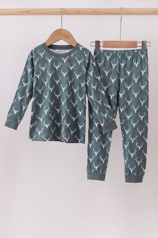 Abby & Evie Premium
Premium forest reindeer print bamboo pants set
