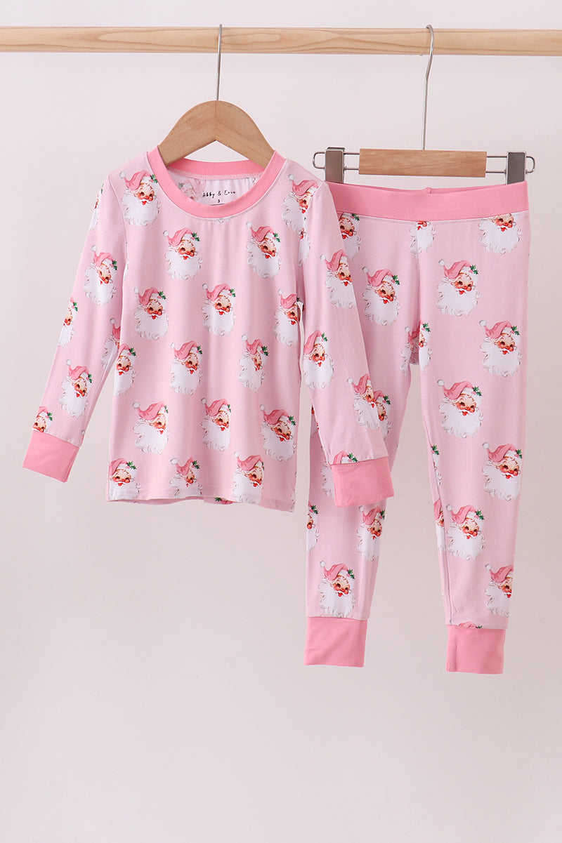 Abby & Evie
Pink santa claus bamboo pajama set