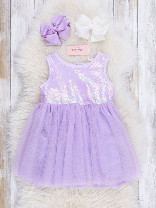 Amethyst Sleeveless Sparkle Party Dress