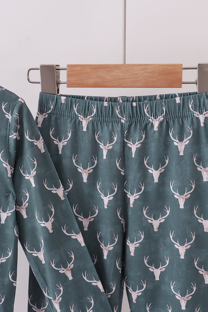 Abby & Evie Premium
Premium forest reindeer print bamboo pants set
