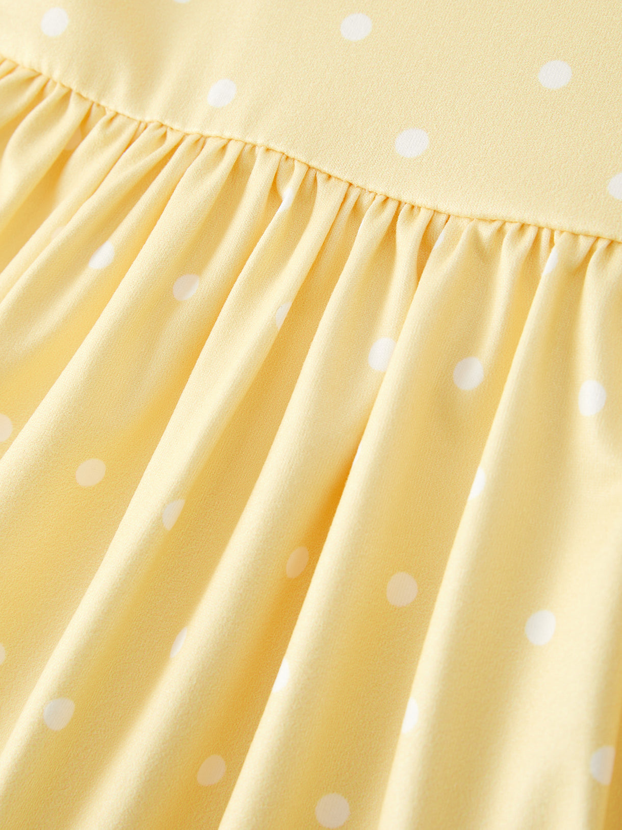 Yellow and White Polka Dot Suspender Dress