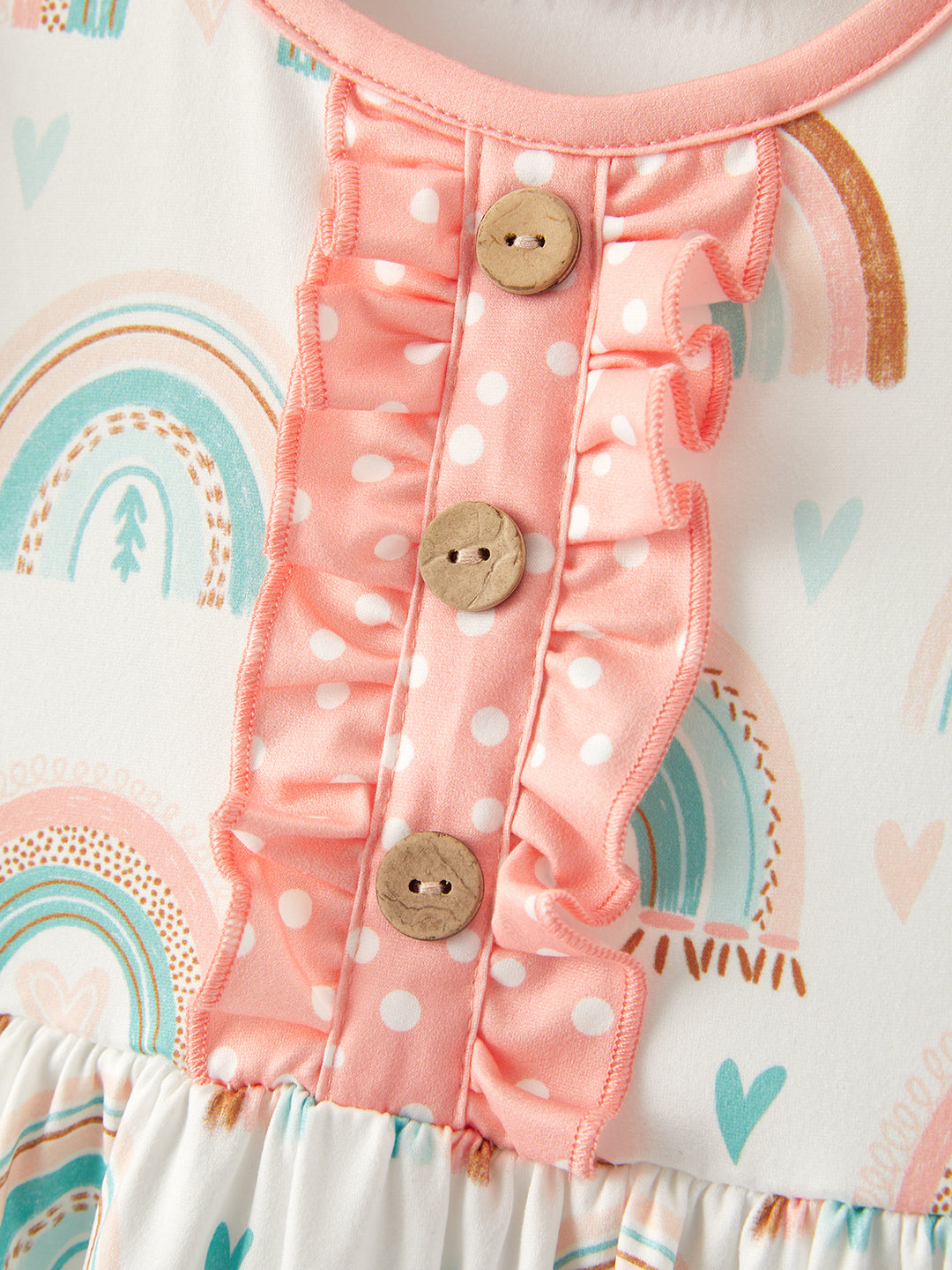 Heart Rainbow Ruffle Dress