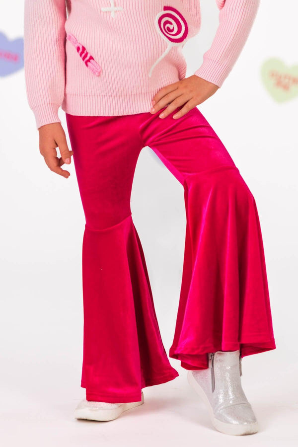 "Sweet" Knit Sweater Pink Bell Bottom Set